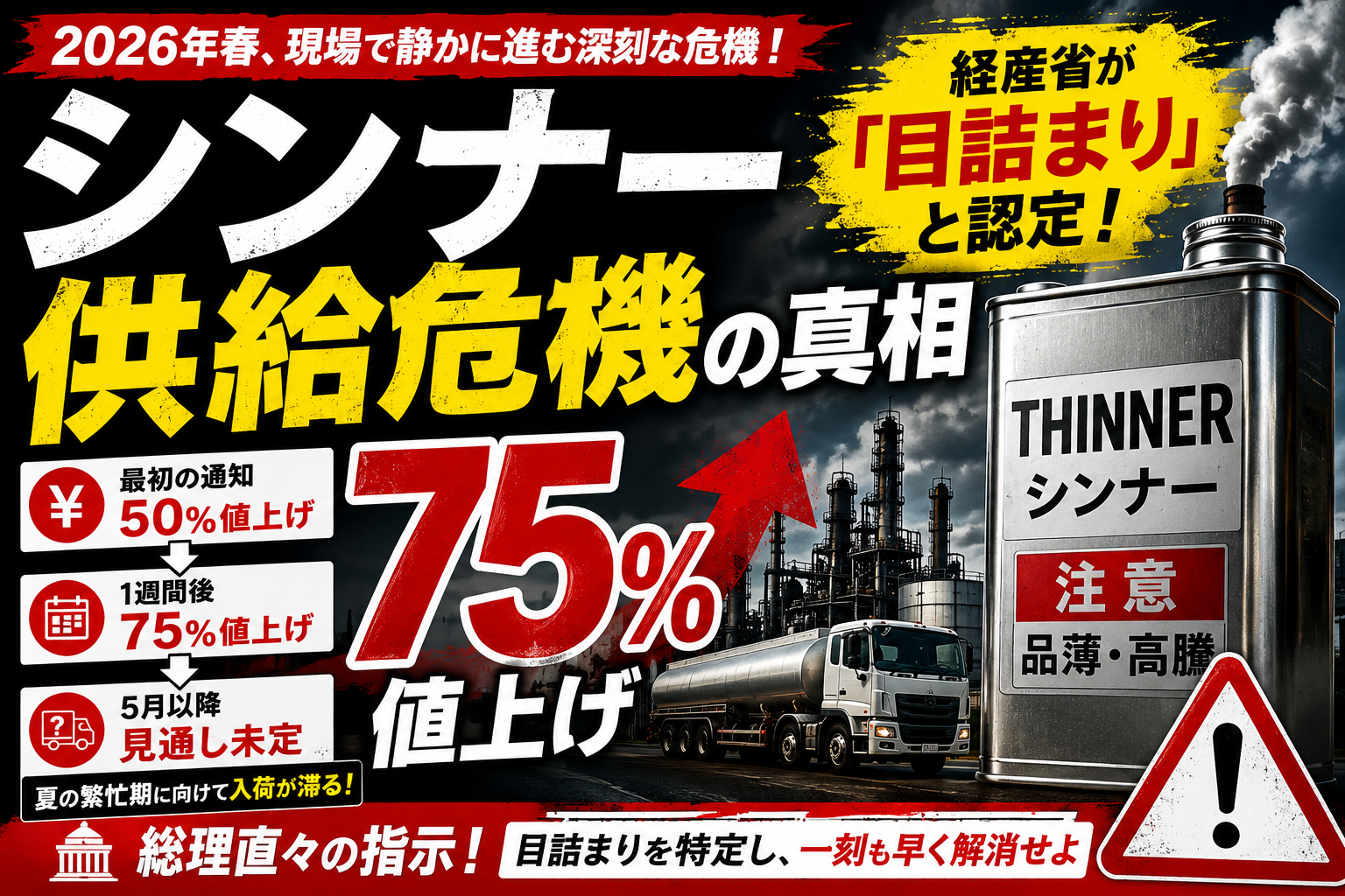 シンナー供給危機の真相｜経産省が「目詰まり」と名指しした流通の闇と現場の実態
