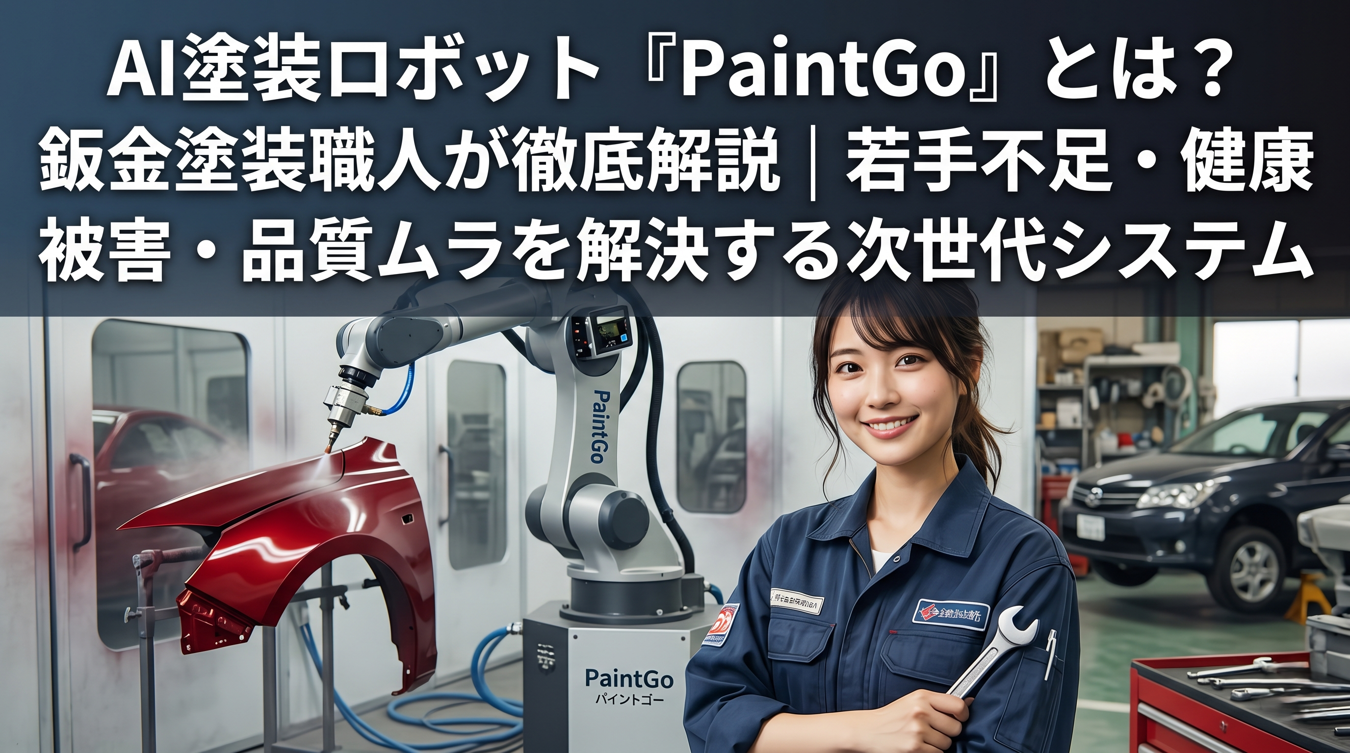 AI塗装ロボット「PaintGo」とは？鈑金塗装職人が徹底解説｜若手不足・健康被害・品質ムラを解決する次世代システム